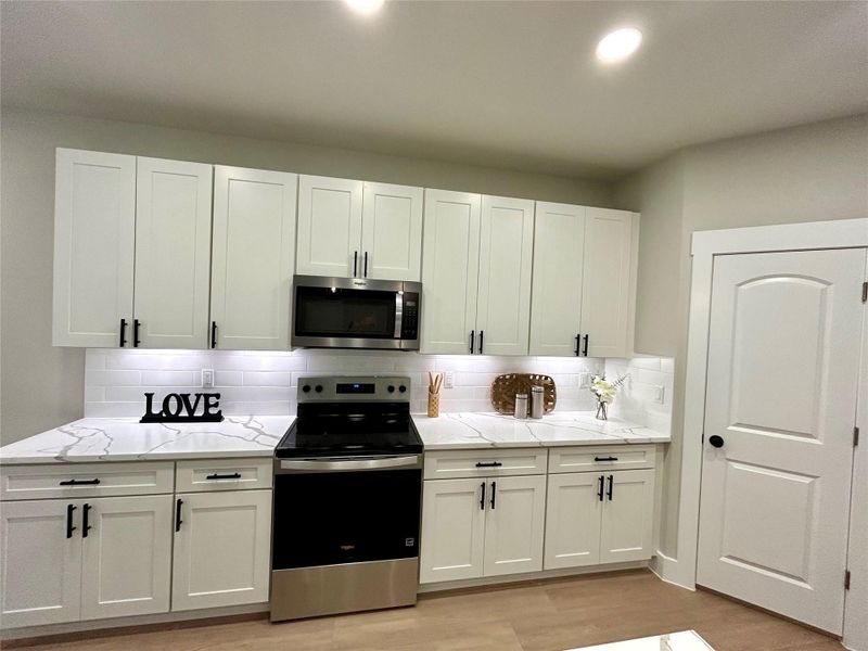 Stainless steel appliances.