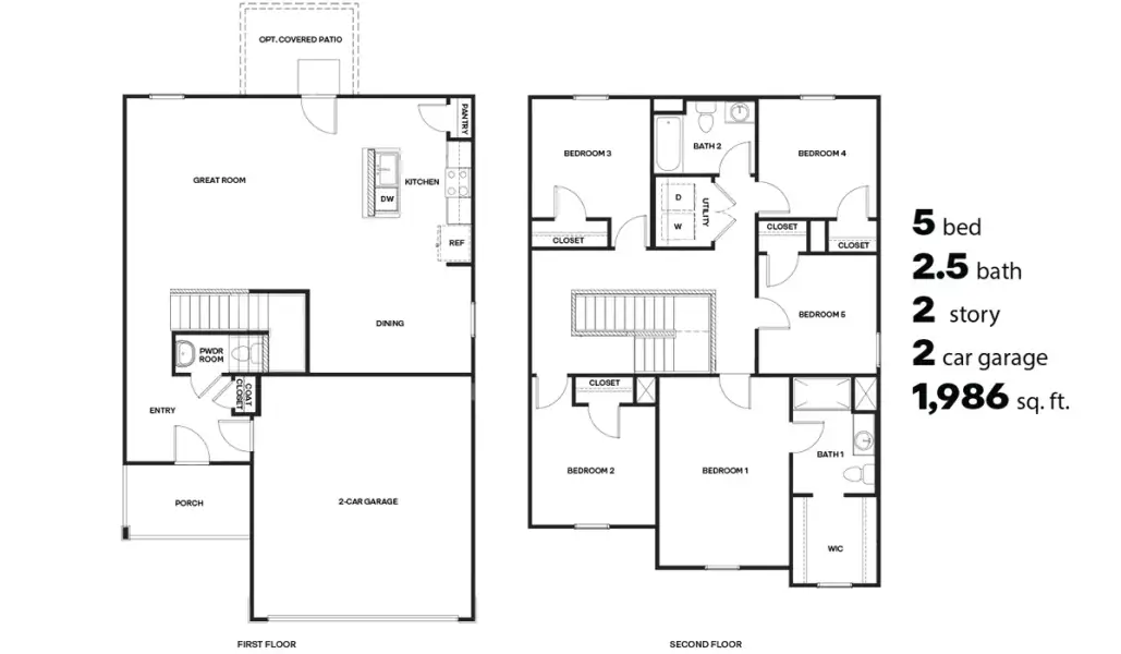 2D floor plan layout for the Florence - T30F by D.R. Horton in Red Rock Village, Red Rock, AZ (Image 3).