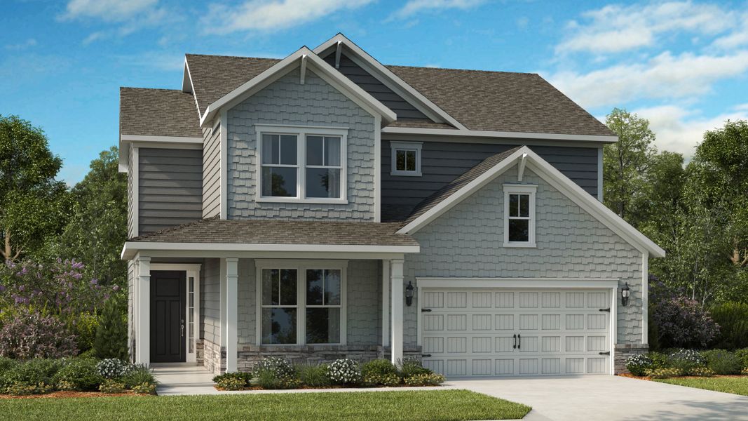 Representative exterior photo of a completed home built from the Adalyn by Taylor Morrison in Stafford at Langtree, Mooresville, NC (Image 1).