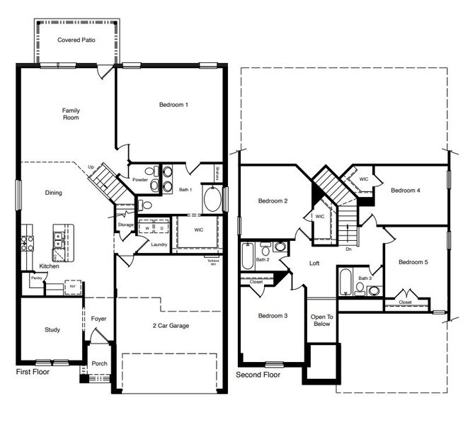 2D floor plan layout of this home in Viridian, Lubbock, TX (Image 5).