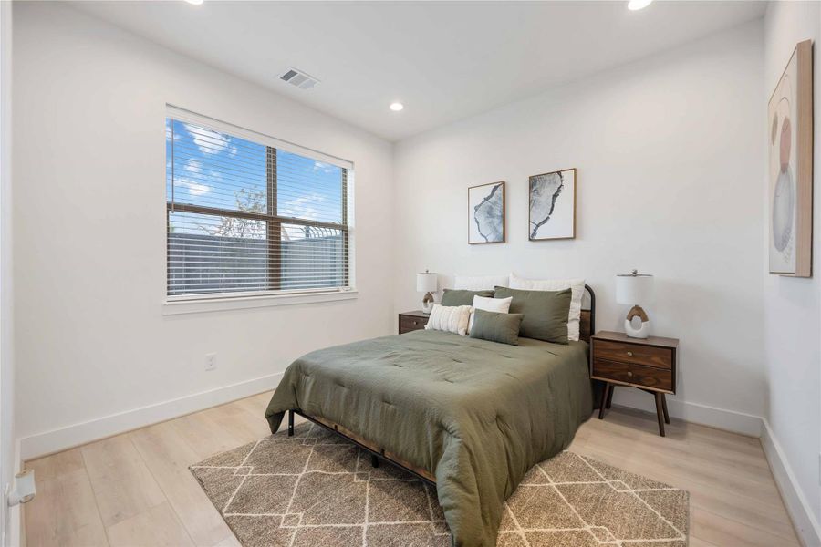 First floor bedroom with a full bathroom