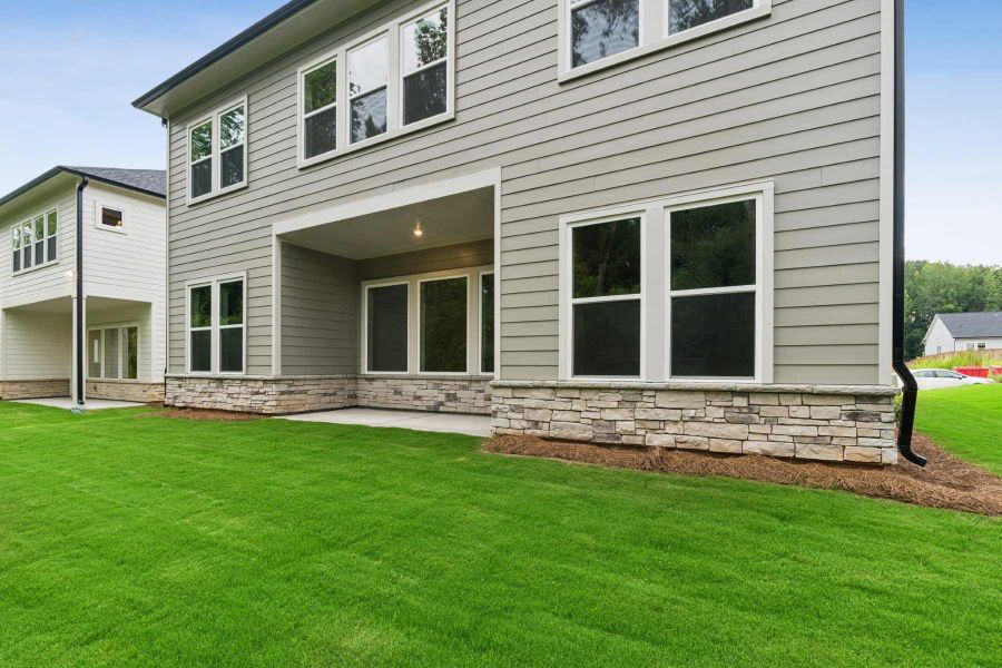 Representative exterior details of a home built from the The Kimball by David Weekley Homes in Settingdown Farms, Cumming (Image 3).