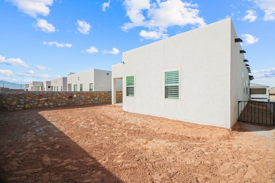 Representative exterior details of a home built from the Pine Valley by LEH. Homes in Tierra Del Este 91, El Paso (Image 4). Representative exterior details of a home built from the Pine Valley by LEH. Homes in Tierra Del Este 91, El Paso (Image 4).