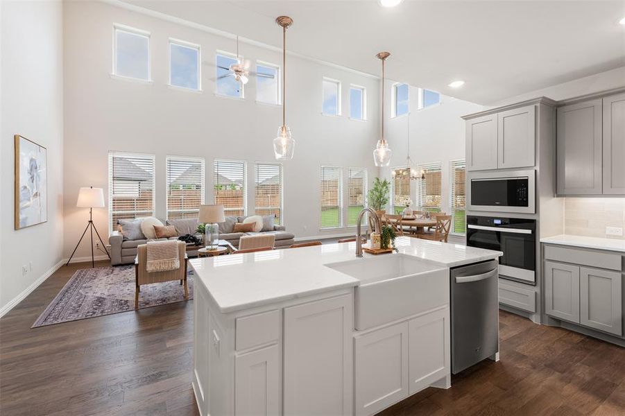 Furnished interior view inside a new home in , Oak Point (Image 10). Furnished interior view inside a new home in , Oak Point (Image 10).