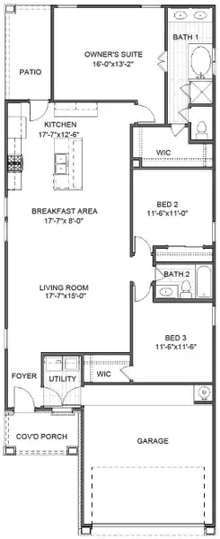 2D floor plan layout of this home in Crosby Farms, Crosby, TX (Image 2). 2D floor plan layout of this home in Crosby Farms, Crosby, TX (Image 2).