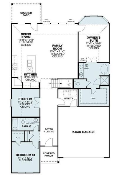 2D floor plan layout of this home in Moran Ranch, Willis, TX (Image 4).