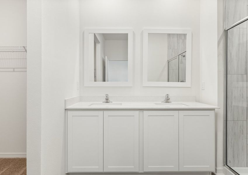 Master bathroom with a dual sink vanity Master bathroom with a dual sink vanity