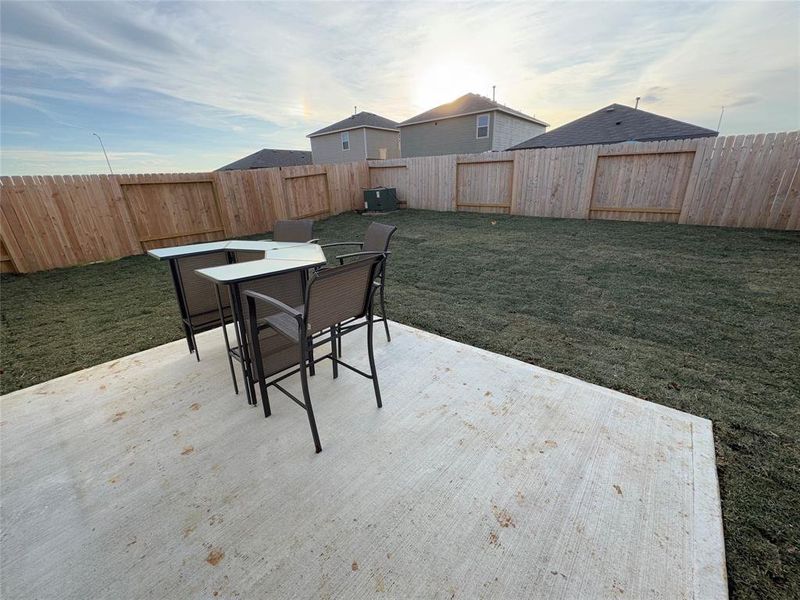 Extended concrete patio