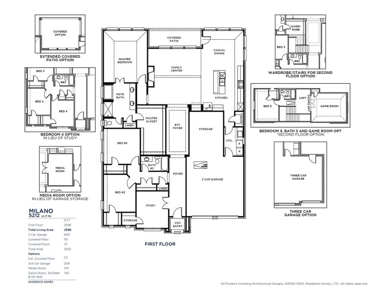 2D floor plan layout of this home in The Homestead - 62', Rockwall, TX (Image 5).