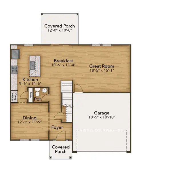 2D floor plan layout of this home in Neill's Pointe, Angier, NC (Image 4).