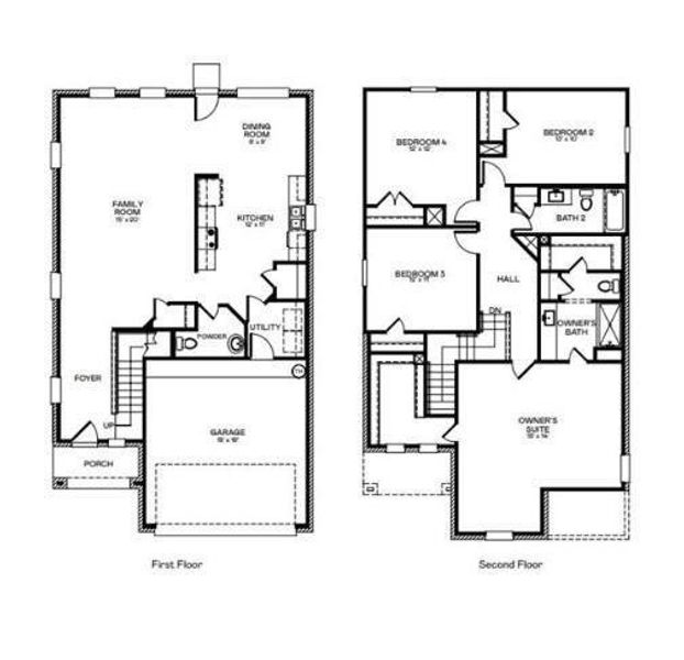 2D floor plan layout of this home in Sunterra, Katy, TX (Image 5).