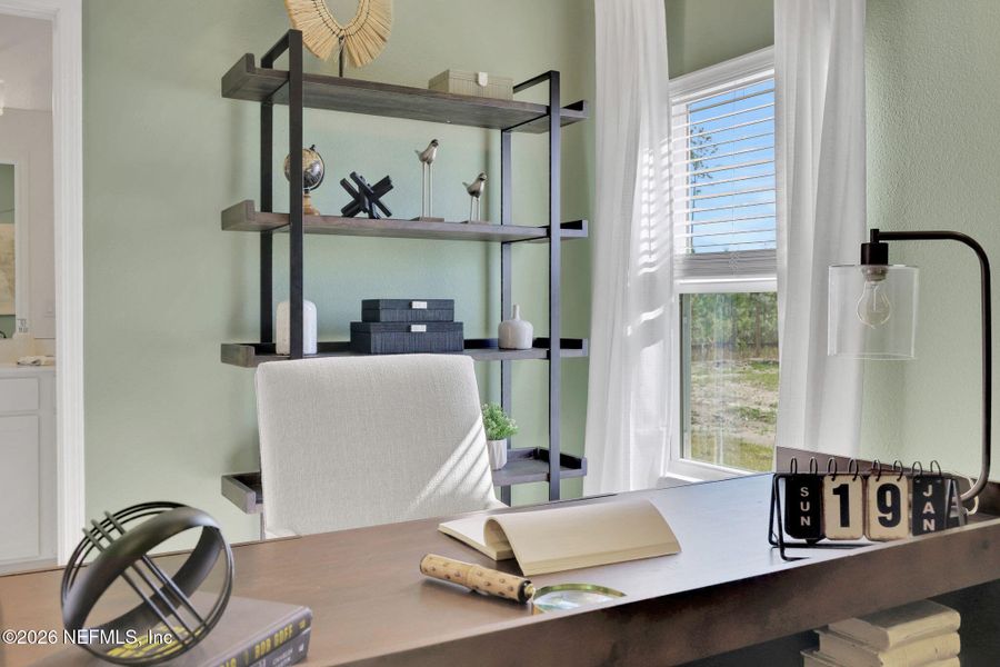 Furnished interior view inside a new home in Seminole Trace, Palm Coast (Image 46).