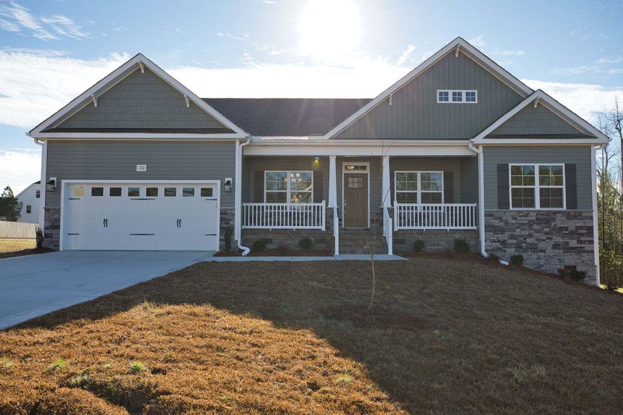 Elevation D on crawl space with railing