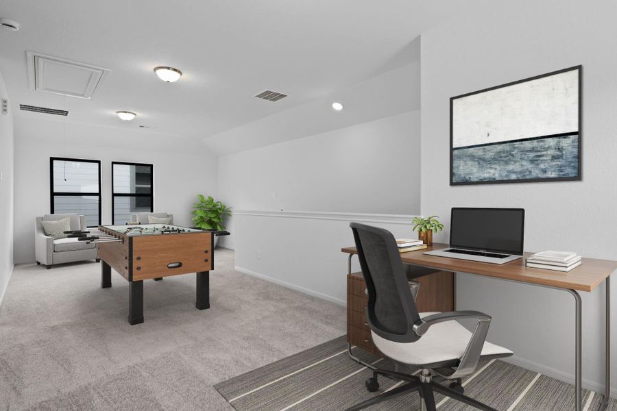 As you make your way upstairs this exceptional game room is a standout feature in this remarkable property, offering a space that combines luxury and fun for all ages.