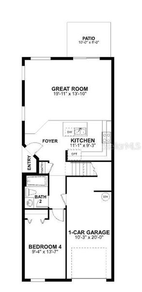 2D floor plan layout of this home in Tyson Ranch, Orlando, FL (Image 3).