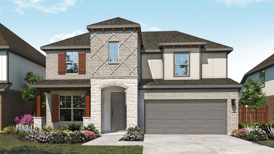 2D floor plan layout for the Rosewood by DRB Homes in Meyer Ranch – Premier, New Braunfels, TX (Image 23).