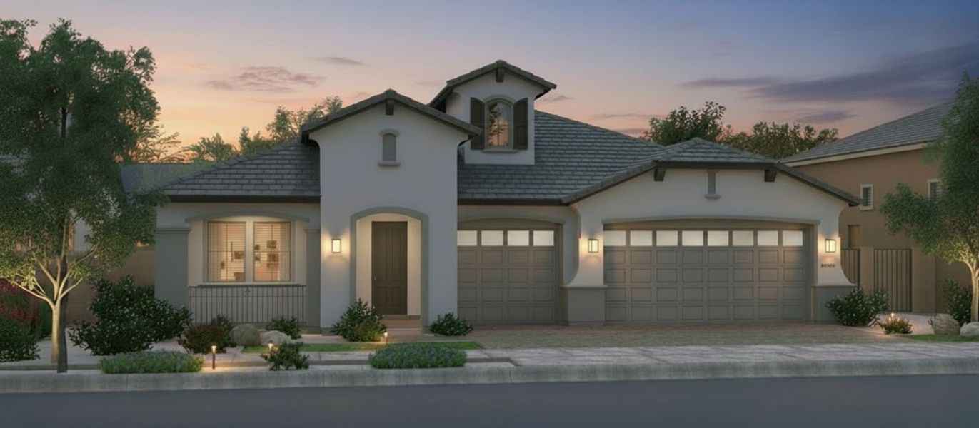 Representative exterior photo of a completed home built from the Bodega Bay by Fulton Homes in Sonoma Coast, Queen Creek, AZ (Image 4). Representative exterior photo of a completed home built from the Bodega Bay by Fulton Homes in Sonoma Coast, Queen Creek, AZ (Image 4).