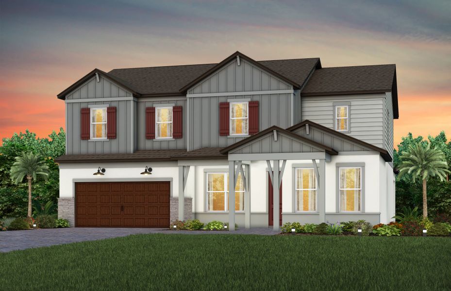 Representative exterior photo of a completed home built from the Newlyn by Pulte Homes in Vida's Way, Wesley Chapel, FL (Image 15).
