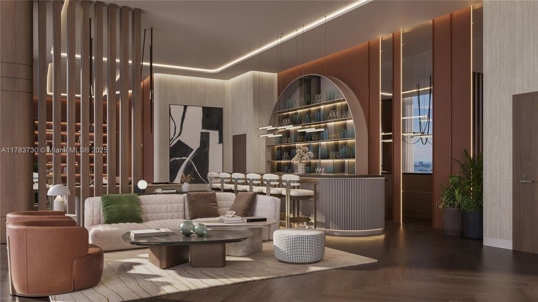 Furnished interior view inside a new home in , Miami (Image 11).