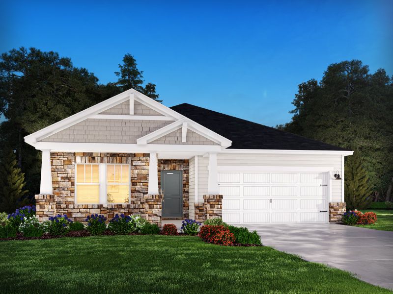 Representative exterior photo of a completed home built from the Newport by Meritage Homes in Clear Pond - The Coastline Series, Myrtle Beach, SC (Image 19).