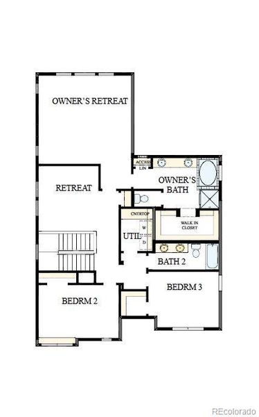 2D floor plan layout of this home in Painted Prairie Legacy, Aurora, CO (Image 3).