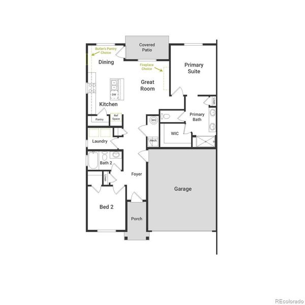 2D floor plan layout of this home in , Aurora, CO (Image 1).