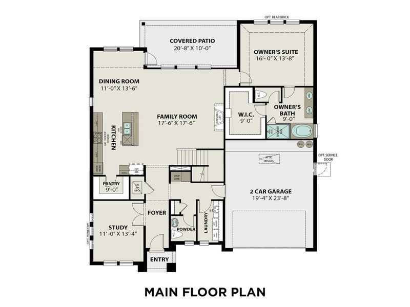 2D floor plan layout for the The Philip A by Davidson Homes LLC in Sierra Vista, Rosharon, TX (Image 3). 2D floor plan layout for the The Philip A by Davidson Homes LLC in Sierra Vista, Rosharon, TX (Image 3).