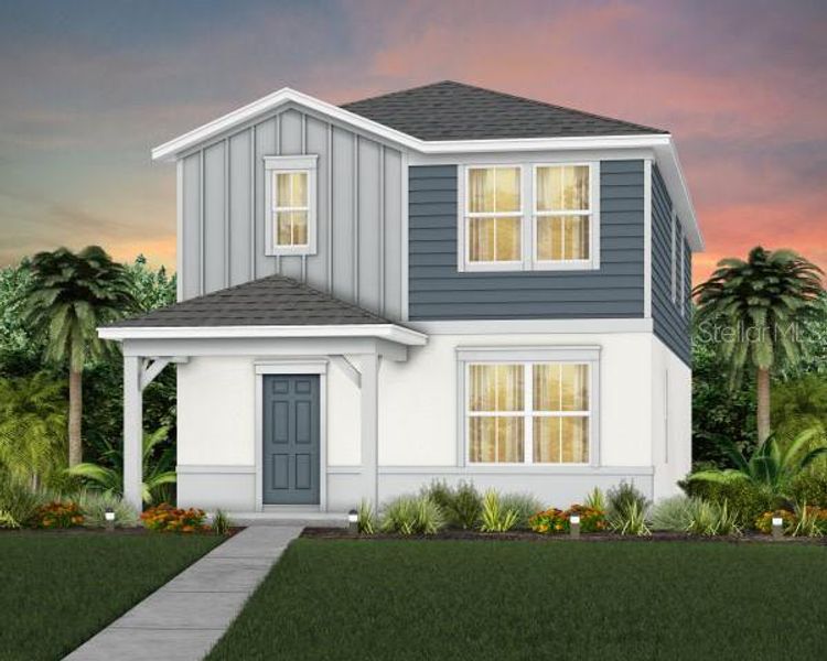 Front exterior of a new home in Silverleaf Oaks, Winter Garden, FL, highlighting curb appeal (Image 1). Front exterior of a new home in Silverleaf Oaks, Winter Garden, FL, highlighting curb appeal (Image 1).