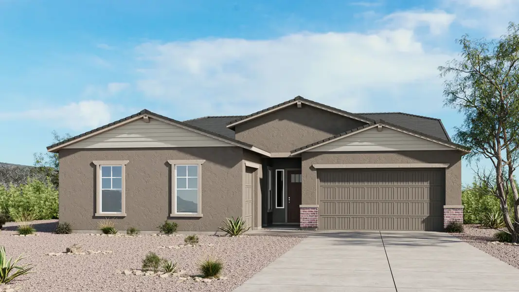 Representative exterior photo of a completed home built from the Yellowstone by Taylor Morrison in Saddleback, Peoria, AZ (Image 2). Representative exterior photo of a completed home built from the Yellowstone by Taylor Morrison in Saddleback, Peoria, AZ (Image 2).