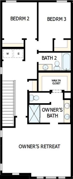 2D floor plan layout of this home in Nexus Townhomes, Gallatin, TN (Image 3).