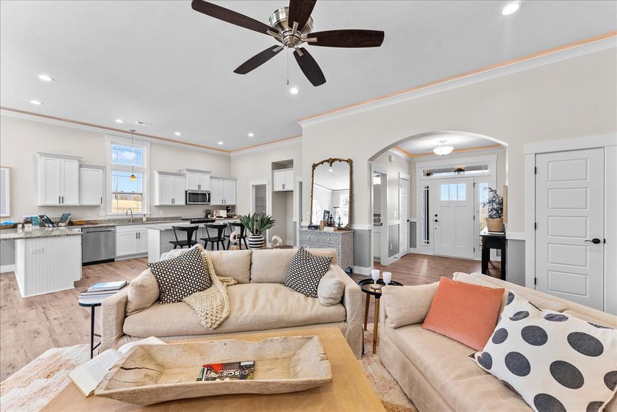Representative furnished interior of a home built from the Drayton Elite by Enchanted Homes in Smokey Hills, Campobello (Image 7).