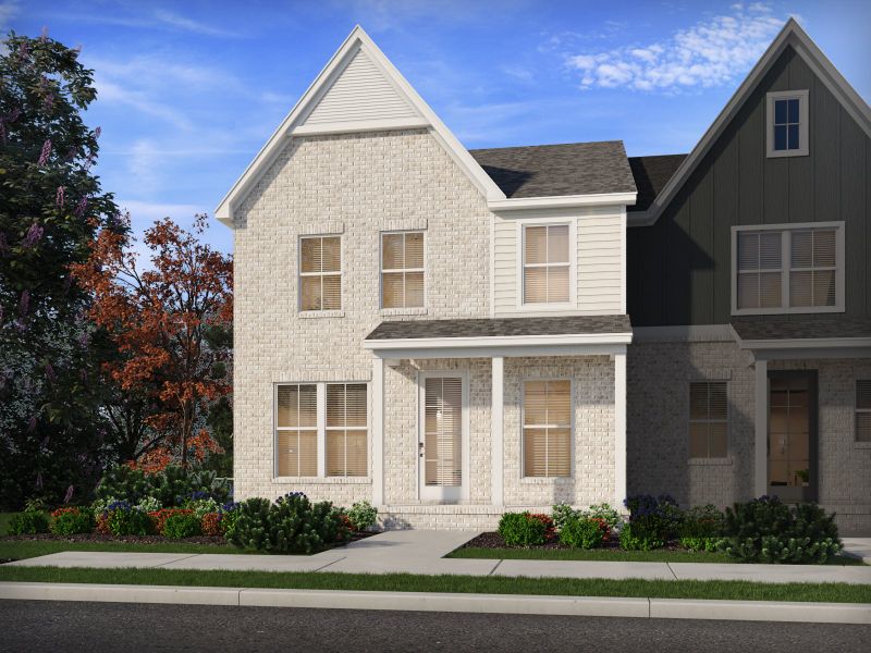 Representative exterior photo of a completed home built from the Rutherford by Meritage Homes in Greystone - Vista Townhomes, Smyrna, TN (Image 2).