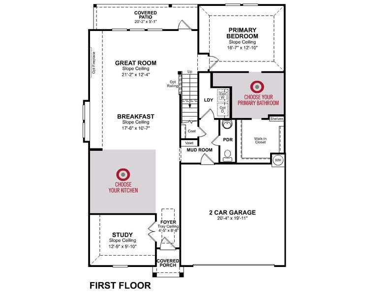 2D floor plan layout for the Berkshire by Beazer Homes in Sorella, Tomball, TX (Image 4).