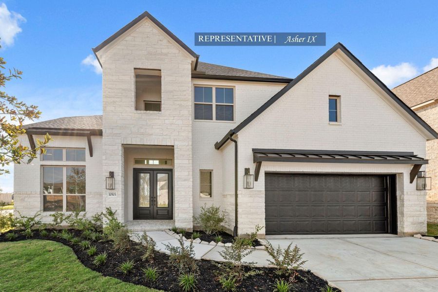 Westin Homes NEW Construction (Asher IX, Elevation A) CURRENTLY BEING BUILT. Two story. 5 bedrooms. 4.5 baths. Elegant double front door entry, Family room, informal dining room and study. Spacious island kitchen open to family room. Primary suite with large double walk-in closets and secondary bedroom on first floor. Three additional bedrooms, spacious game room and media room on second floor. Attached 3-car tandem garage.