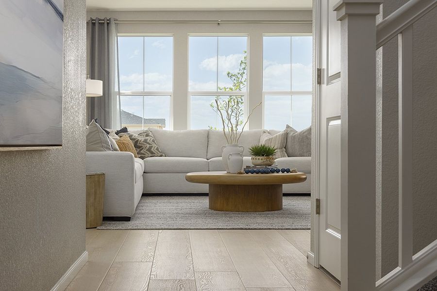 Luxury vinyl plank flooring at great room