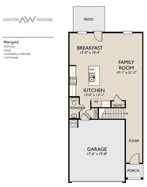 2D floor plan layout of this home in Leydenview, Mableton, GA (Image 4).
