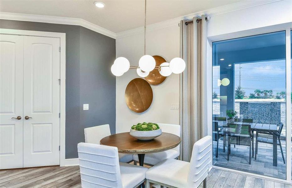 Model Home Design Only. Pictures and furnishings are for illustrative purposes only. Elevations, colors and options may vary. Furniture is for model home staging only.