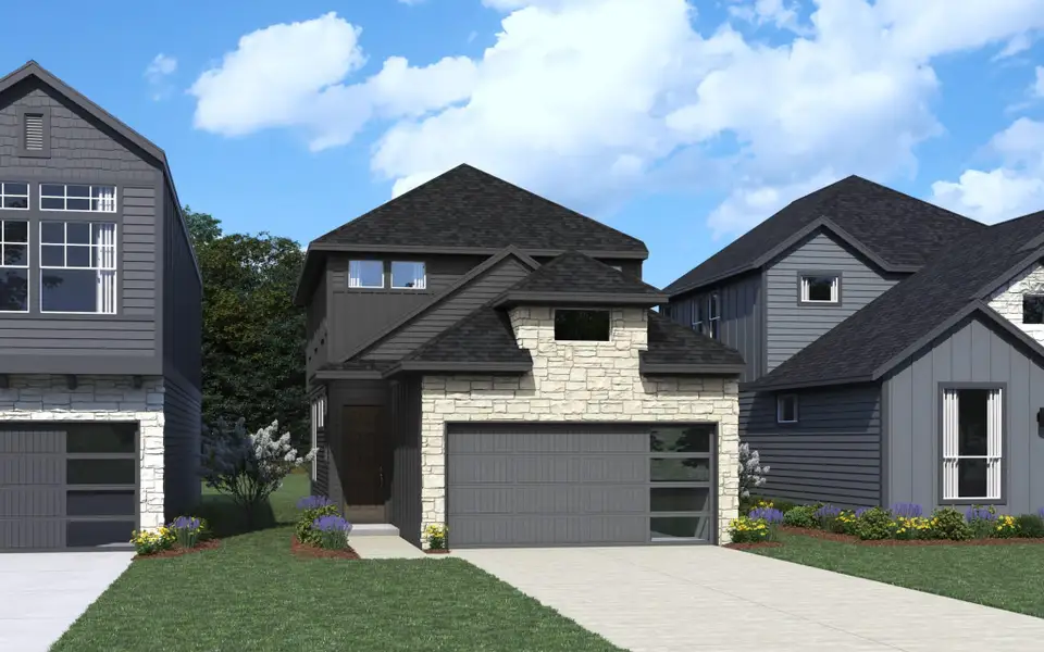 Front exterior of a new home in Prominence – Now Selling, San Antonio, TX, highlighting curb appeal (Image 2).