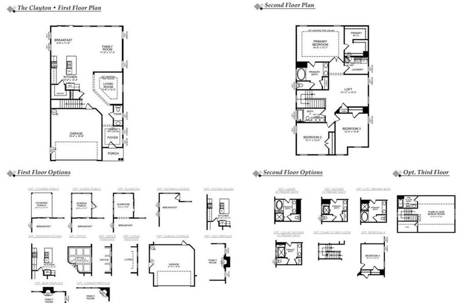 2D floor plan layout of this home in Villas at Dawsonville, Dawsonville, GA (Image 4).