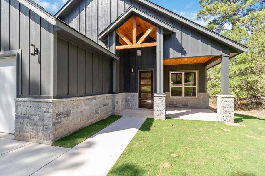 Front Porch with finished Cedar ceilings