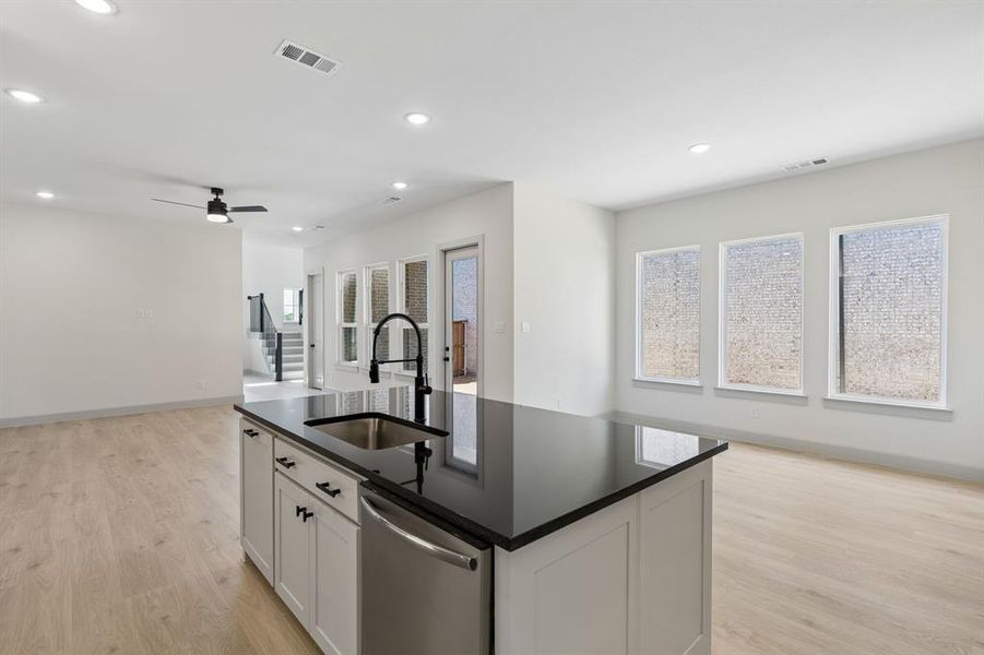 The chef will never be left out of the party in this dream kitchen! The chef will never be left out of the party in this dream kitchen!