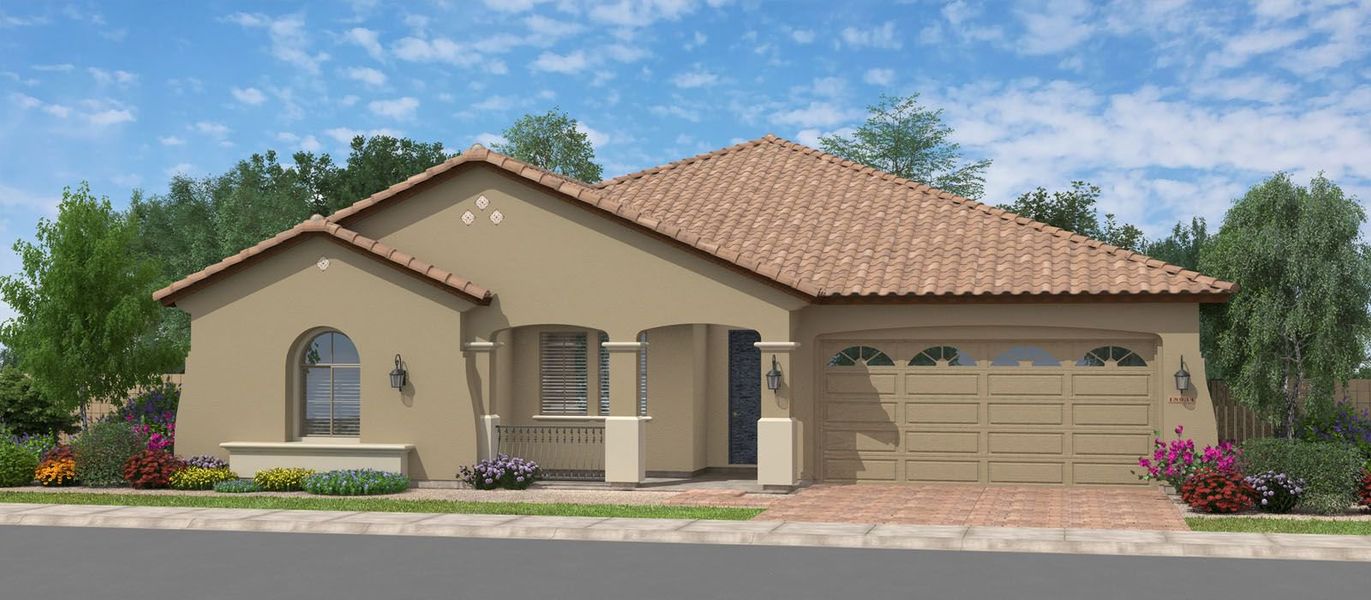 Front exterior of a home in the Sonoma Coast at Enclave community, located in Litchfield Park, AZ (Image 12).