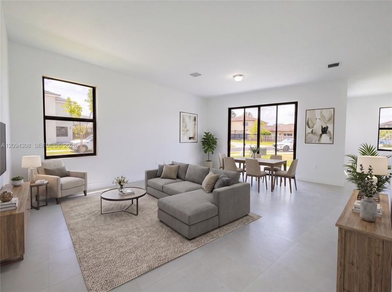 Furnished interior view inside a new home in , Miami (Image 8).