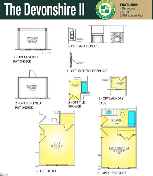 2D floor plan layout of this home in Shiloh Trail, Wellford, SC (Image 3).