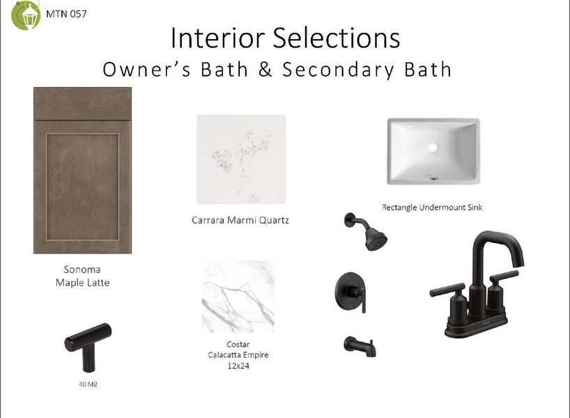Interior Selections - Bathrooms