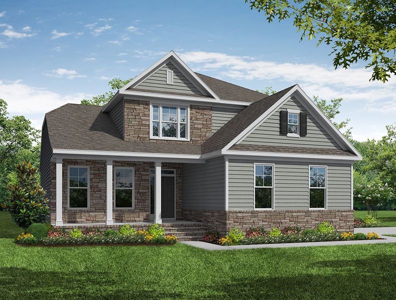Representative exterior photo of a completed home built from the Raleigh by Eastwood Homes in Weddington, Benson, NC (Image 9).