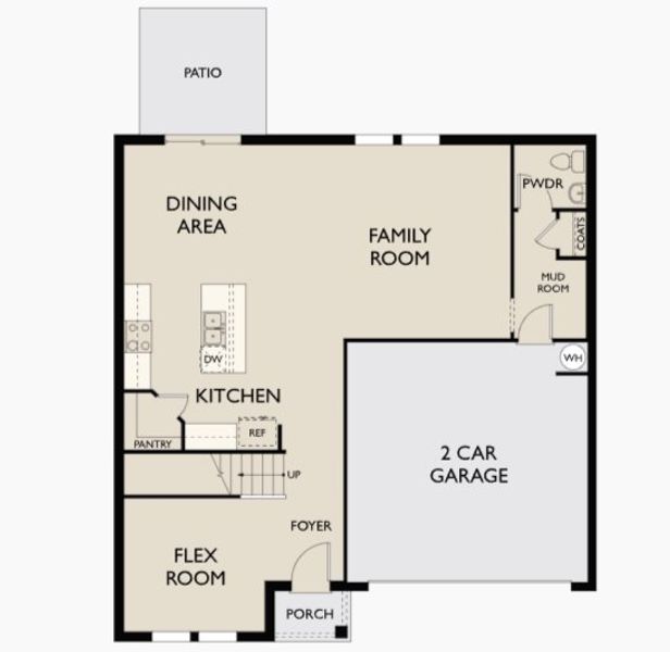 2D floor plan layout of this home in Noble Ridge, Howe, TX (Image 3).
