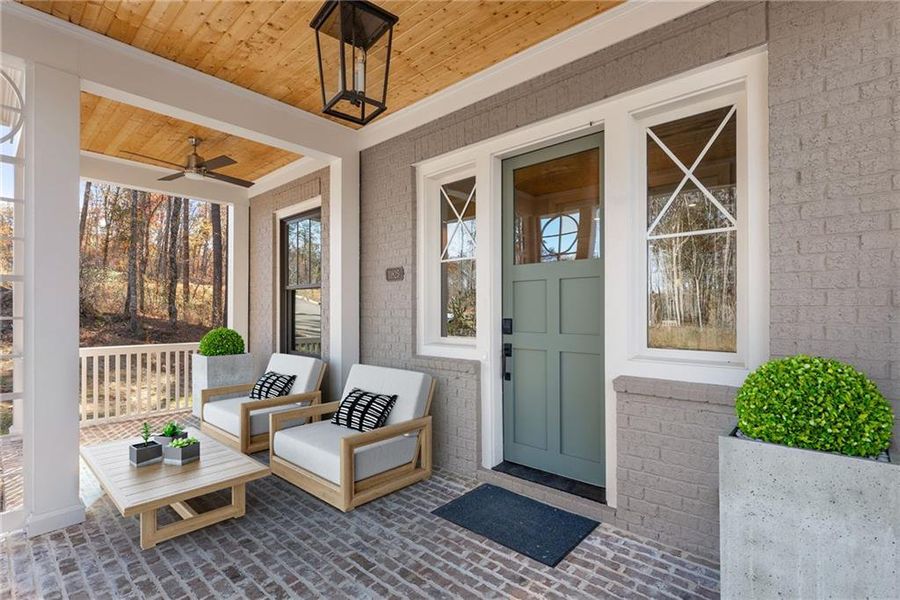 Exterior details and patio area of a home in , Chattahoochee Hills (Image 20).