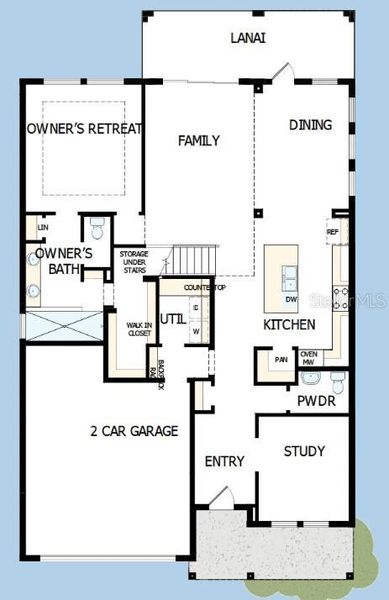 2D floor plan layout of this home in Lakeview Crossing – Tradition Series, Sarasota, FL (Image 2). 2D floor plan layout of this home in Lakeview Crossing – Tradition Series, Sarasota, FL (Image 2).