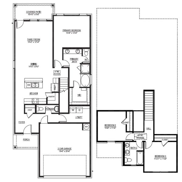 2D floor plan layout for the The Sablewood by Lillian Custom Homes in Tabor Ranch, Ponder, TX (Image 5). 2D floor plan layout for the The Sablewood by Lillian Custom Homes in Tabor Ranch, Ponder, TX (Image 5).